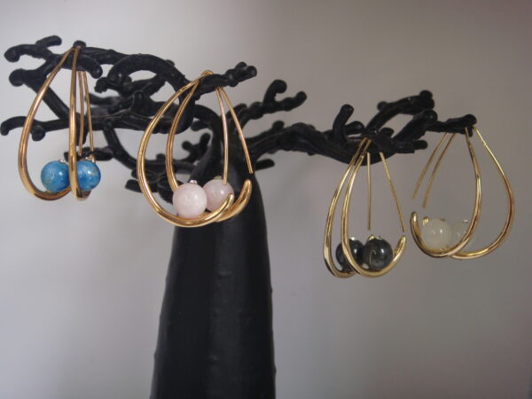 Boucles d'oreilles pierre fine & laiton