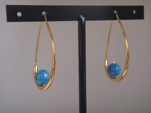 Boucles d'oreilles pierre fine & laiton – Image 2
