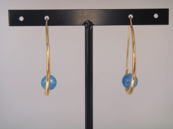 Boucles d'oreilles pierre fine & laiton – Image 3