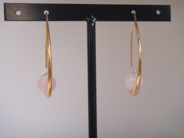 Boucles d'oreilles pierre fine & laiton – Image 5
