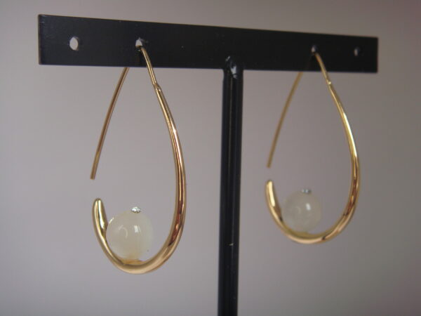Boucles d'oreilles pierre fine & laiton – Image 8