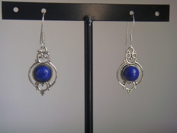 Boucles d'oreilles ethniques argent & pierre naturelle – Image 4