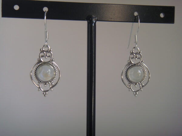 Boucles d'oreilles ethniques argent & pierre naturelle – Image 5