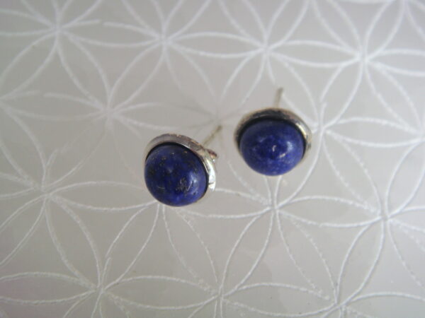 Boucles d'oreilles puces argent & pierre naturelle – Image 4