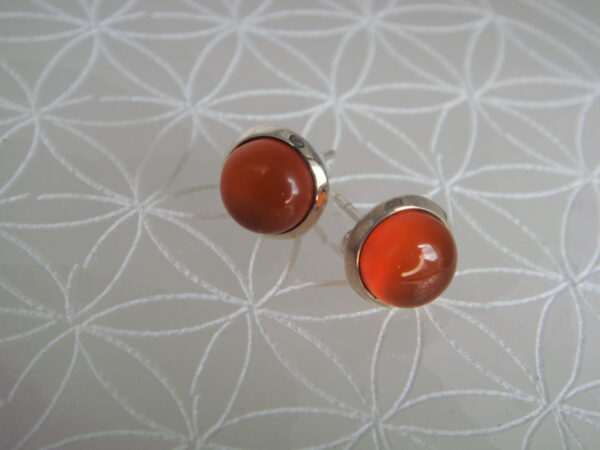 Boucles d'oreilles puces argent & pierre naturelle – Image 7
