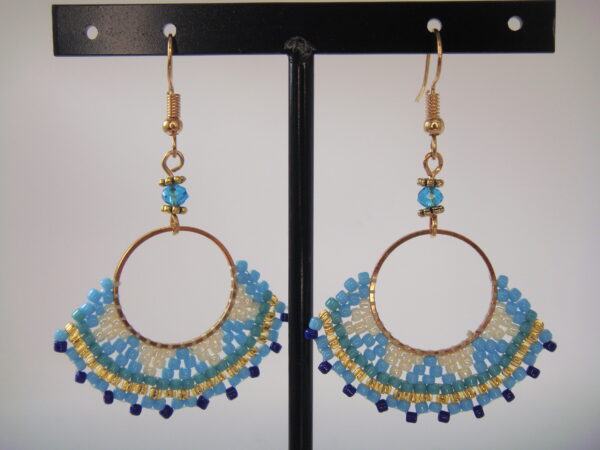 Boucles d'oreilles laiton & perles fines – Image 4