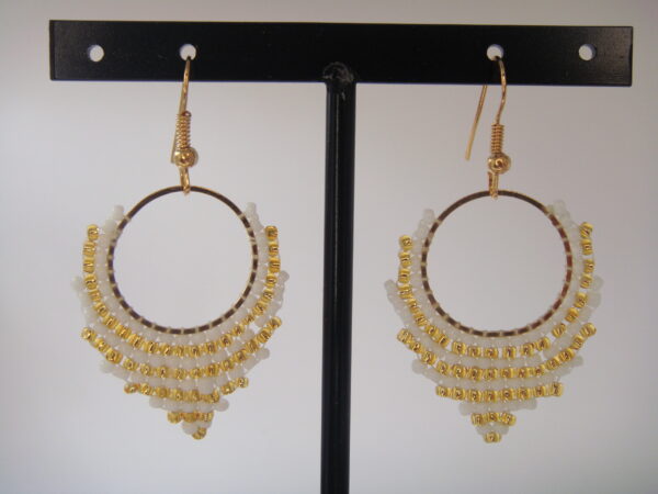 Boucles d'oreilles laiton & perles fines – Image 3