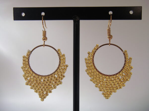 Boucles d'oreilles laiton & perles fines – Image 2