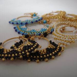 Boucles d'oreilles laiton & perles fines
