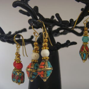 Boucles d'oreilles laiton style népalais