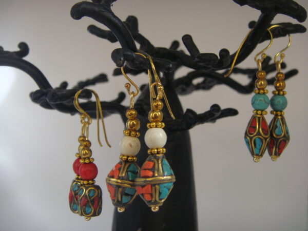 Boucles d'oreilles laiton style népalais