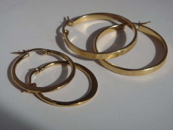 Boucles d'oreilles acier doré style créole