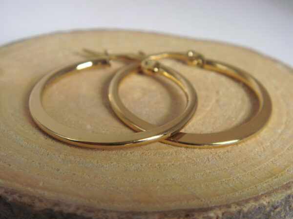 Boucles d'oreilles acier doré style créole – Image 3