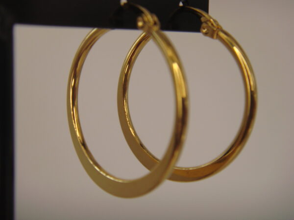 Boucles d'oreilles acier doré style créole – Image 5