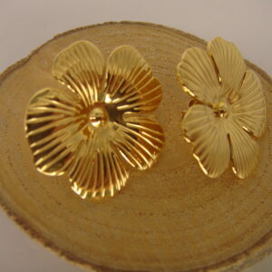 Boucles d'oreilles puces acier grosse fleur