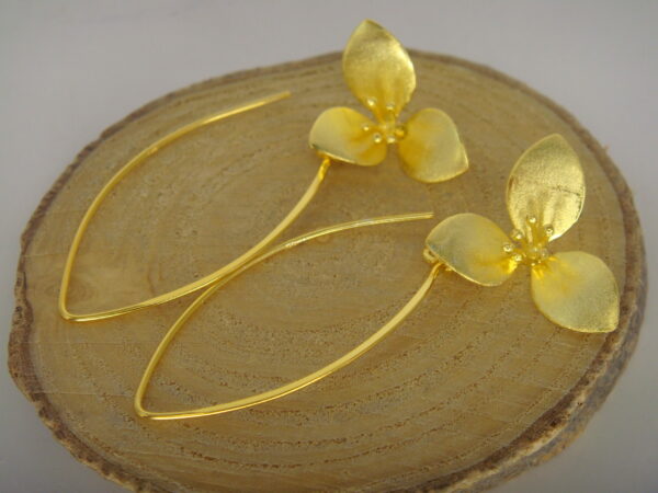 Boucles d'oreilles acier fleur d'orchidée
