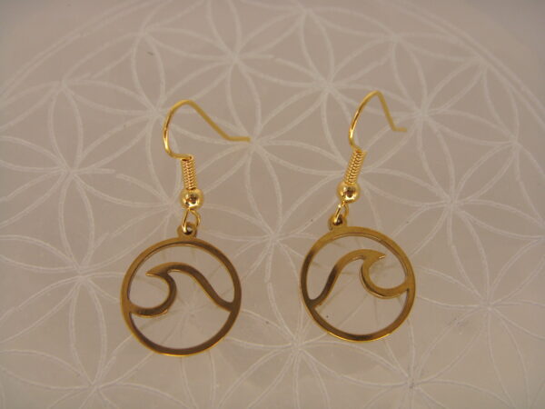 Boucles d'oreilles laiton vague – Image 2