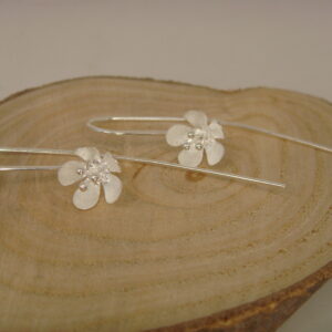 Boucles d'oreilles argent Fleur de cerisier