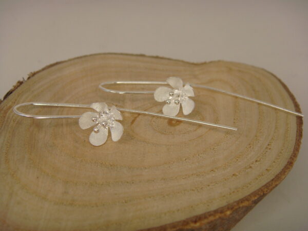 Boucles d'oreilles argent Fleur de cerisier