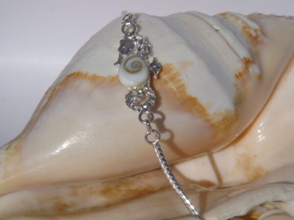 Bracelet argent Œil de Sainte Lucie réglable chaînette – Image 4