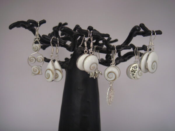 Boucles d'oreilles Oeil de Sainte Lucie, Argent 925, pendantes