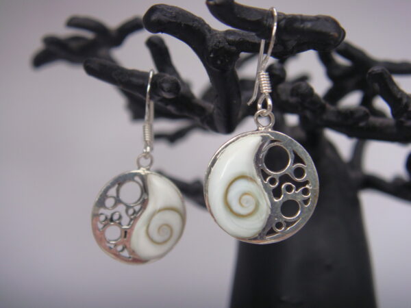Boucles d'oreilles Oeil de Sainte Lucie, Argent 925, pendantes – Image 7