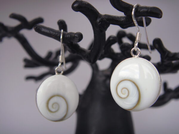 Boucles d'oreilles Oeil de Sainte Lucie, Argent 925, pendantes – Image 8