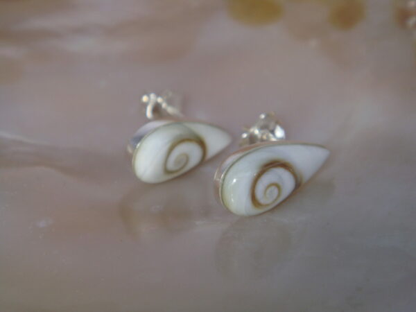 Boucles d'oreilles Oeil de Sainte Lucie, Argent 925, puces gouttes