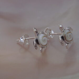 Boucles d'oreilles Oeil de Sainte Lucie, Argent 925, puces tortues