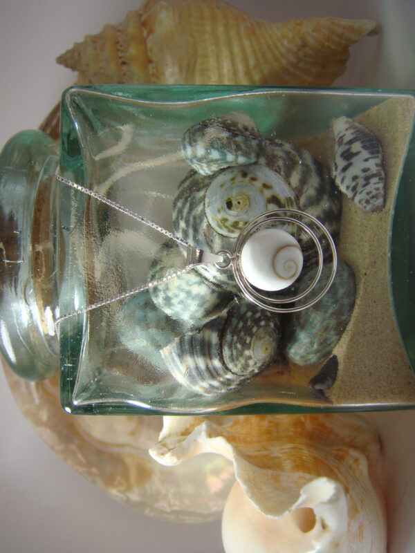 Pendentif argent Œil de Sainte Lucie entouré de 2 cercles – Image 4