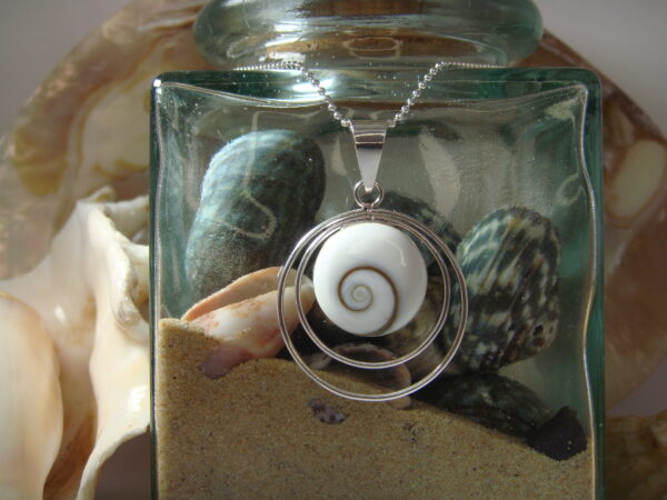 Pendentif argent Œil de Sainte Lucie entouré de 2 cercles – Image 5
