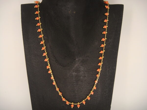 Collier fin acier doré & perles en facettes, réglable chaînette – Image 4