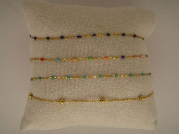 Bracelet fin acier doré, réglable chaînette – Image 3