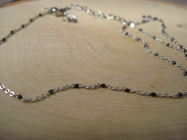 Collier acier fin argenté, réglable chaînette – Image 3