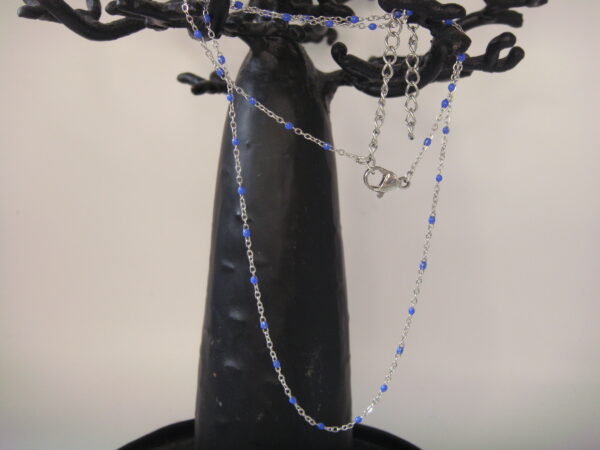 Collier acier fin argenté, réglable chaînette – Image 6