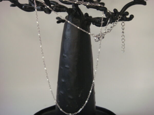 Collier acier fin argenté, réglable chaînette – Image 8