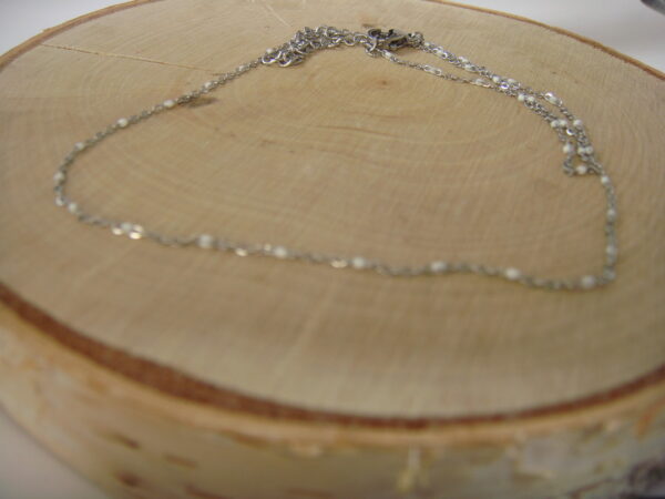 Collier acier fin argenté, réglable chaînette – Image 9