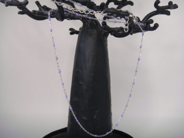 Collier acier fin argenté, réglable chaînette – Image 10