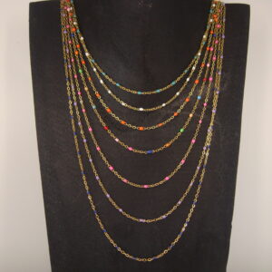 Collier acier doré fin, réglable chaînette