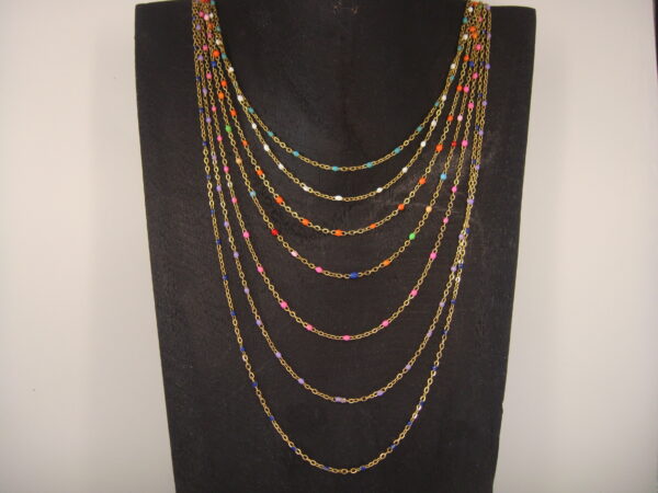 Collier acier doré fin, réglable chaînette