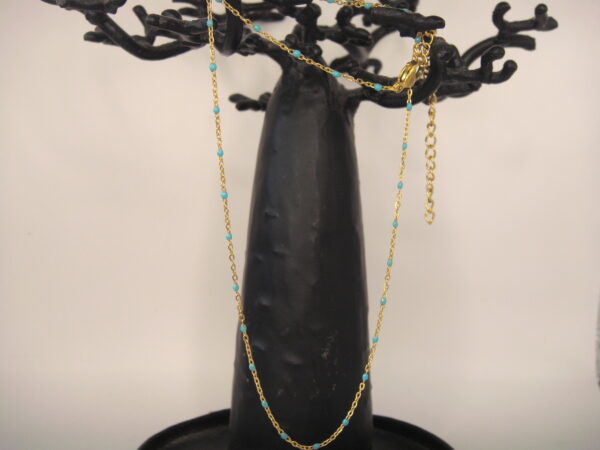 Collier acier doré fin, réglable chaînette – Image 2