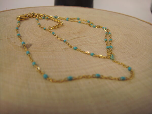 Collier acier doré fin, réglable chaînette – Image 3