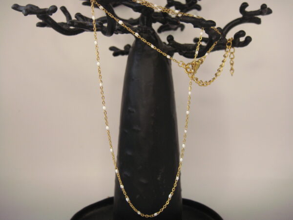 Collier acier doré fin, réglable chaînette – Image 4
