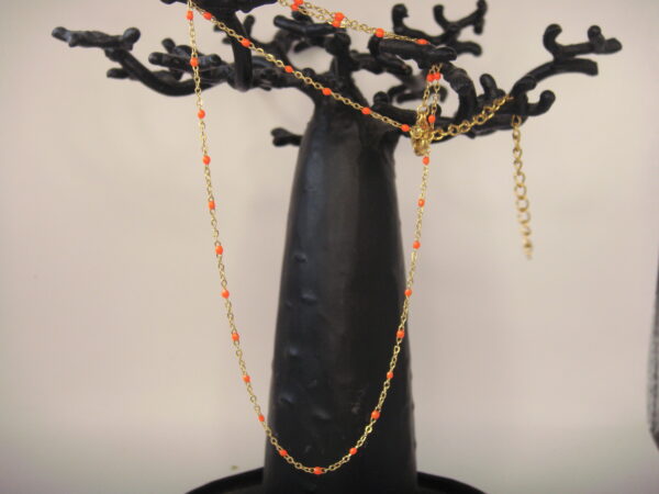 Collier acier doré fin, réglable chaînette – Image 6