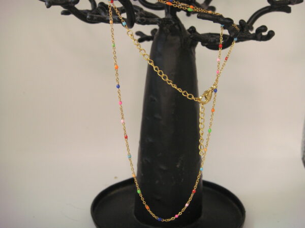 Collier acier doré fin, réglable chaînette – Image 8
