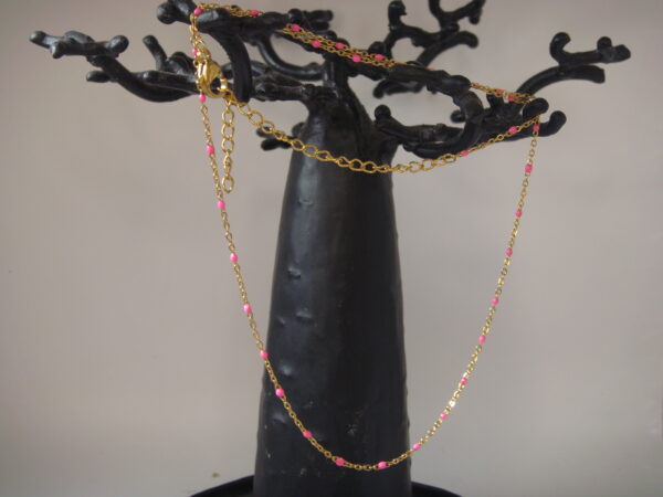 Collier acier doré fin, réglable chaînette – Image 10