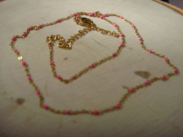Collier acier doré fin, réglable chaînette – Image 11