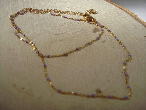 Collier acier doré fin, réglable chaînette – Image 15