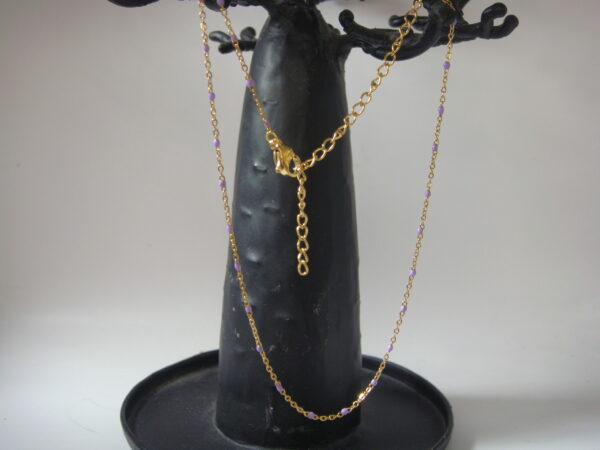 Collier acier doré fin, réglable chaînette – Image 14