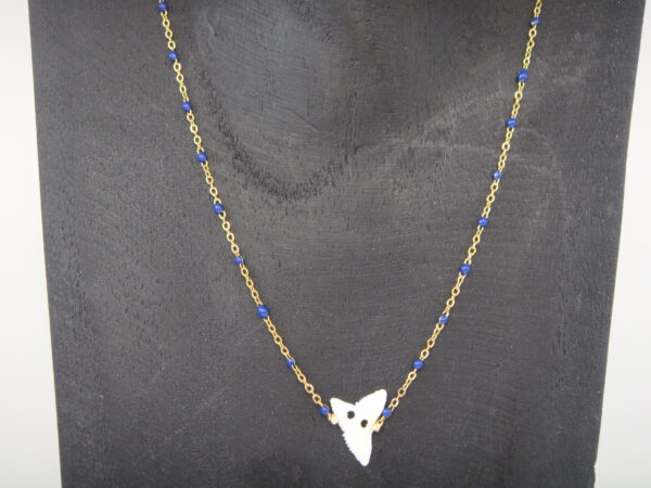 Collier fin acier & dent de requin, réglable chaînette – Image 3